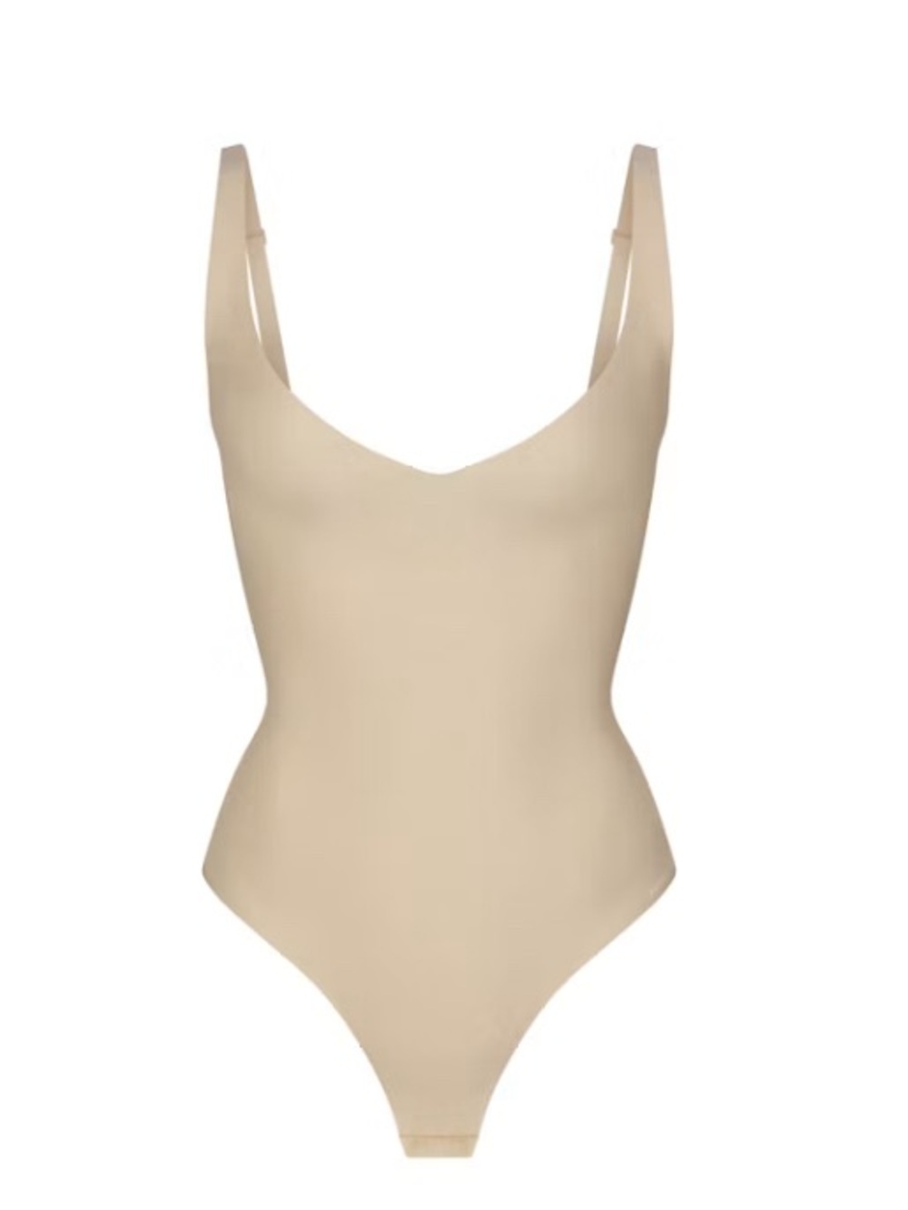 SKIMS BODY CORE SCULPTING PLUNGE BODYSUIT SAND XS BNWT MSRP $98.00